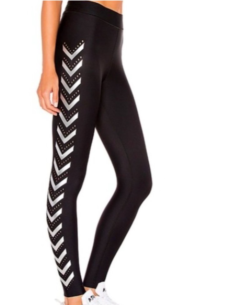 Ultracor Chevron Pixelate Legging Size Xs Black Metallic Nero Silver